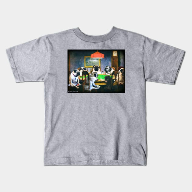 Pugs playing poker Kids T-Shirt by darklordpug